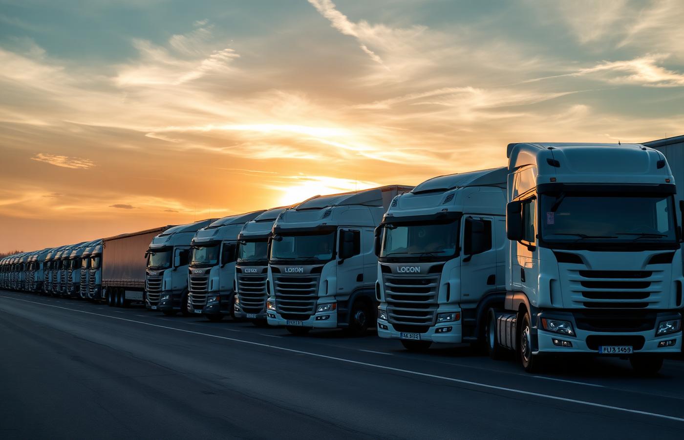 Commercial fleet trucks covered by business insurance