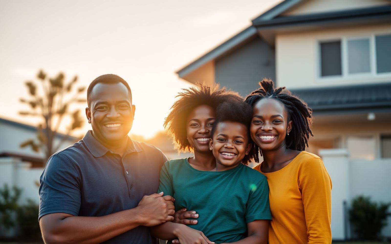 South African family outside their home protected by Mausefe Brokers cover